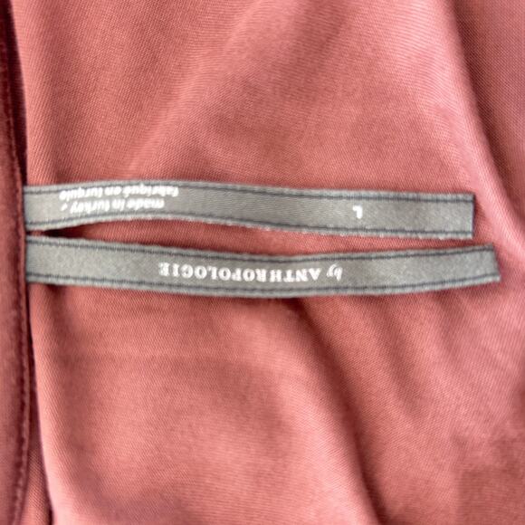 Anthropologie Chocolate Brown V-Neck Tunic Tee Shirt Top Womens Size Large - Picture 7 of 8